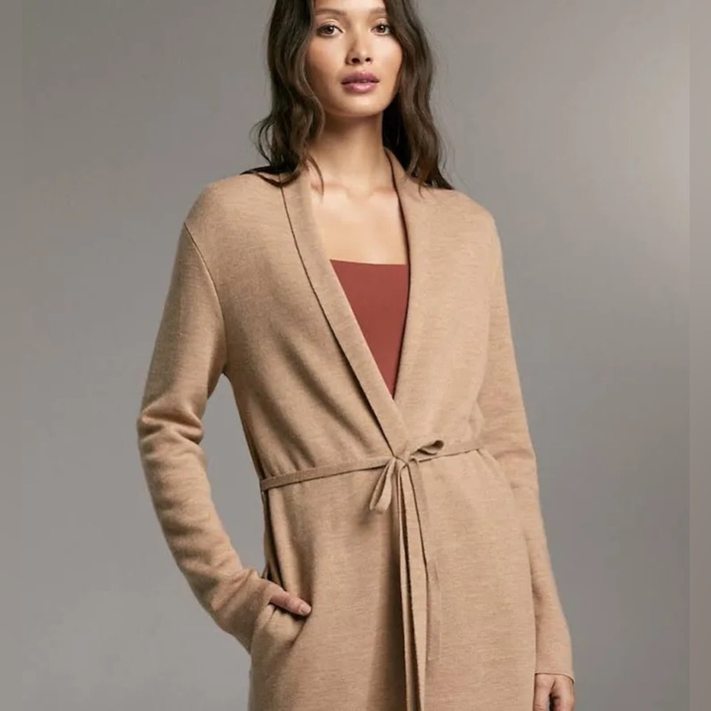 Aritzia Wilfred camel Kirby duster cardigan sweater